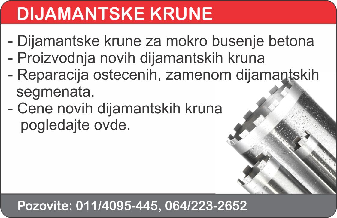 Dijamantske Krune za busenje betona 